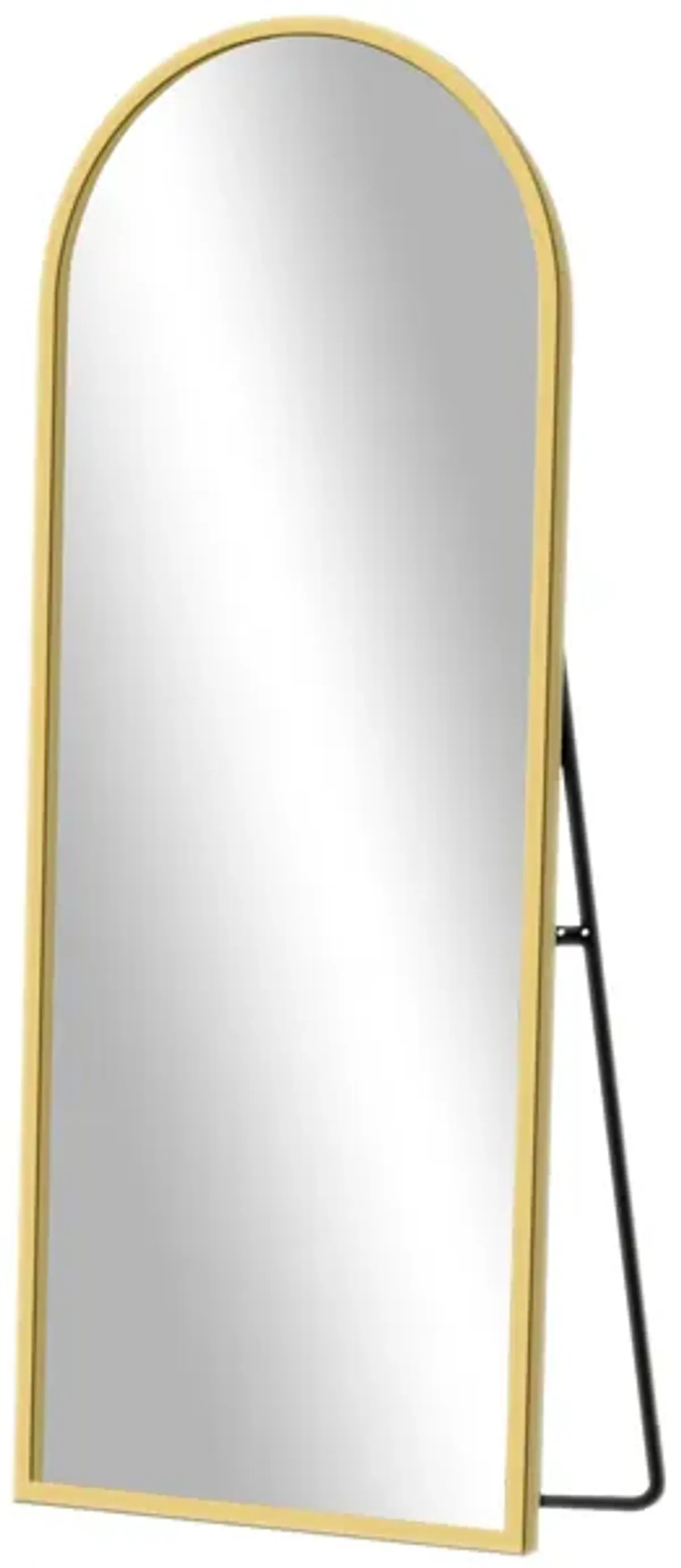 Arched Aluminum Full Length Mirror, Wall Floor Mirror for Bedroom Living Room Entryway