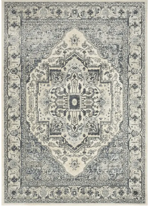 Quarry QUA18 Ivory/Navy 3'9" x 5'9" Rug