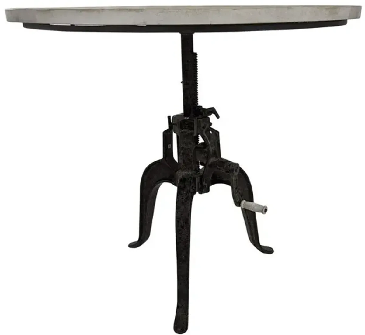 Carolina Living Bentley Adjustable Crank Table - Natural Driftwood Top - Aged Iron Base