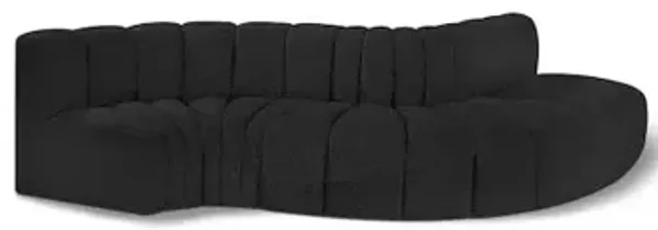 Meridian Furniture Arc Black Boucle Fabric Modular Sofa
