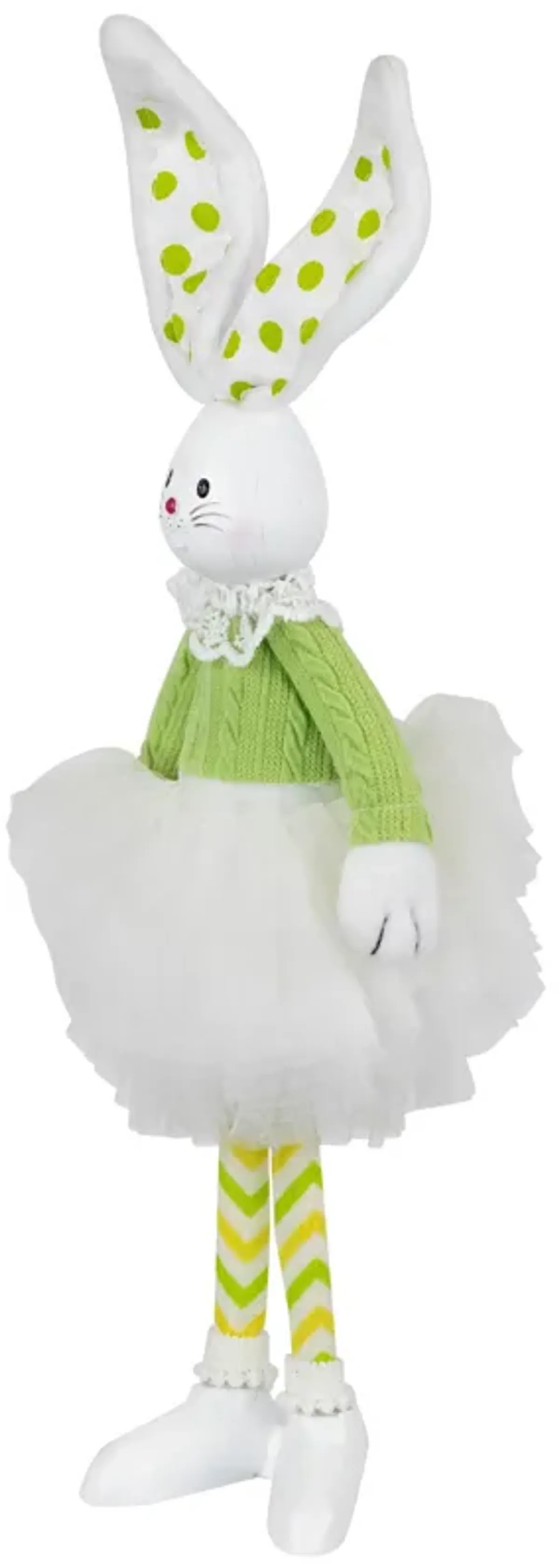 Ballerina Bunny Standing Easter Figure - 15" - Green and White