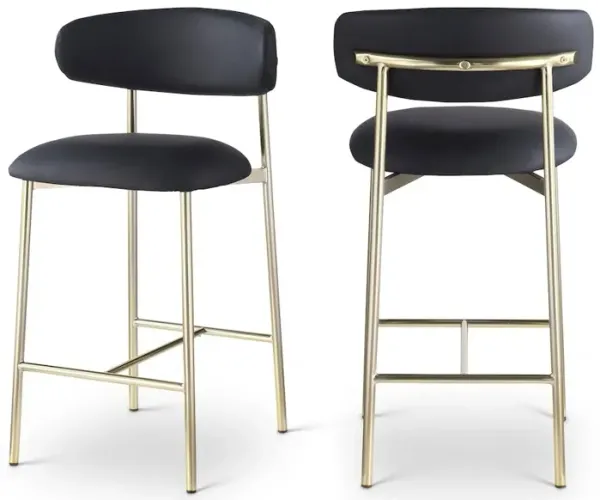 Meridian Furniture Lupita Vegan Leather Counter Stool, Set of 2