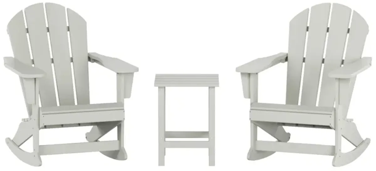 WestinTrends 3-Piece Outdoor Patio Rocking Adirondack Chairs with Side Table Set