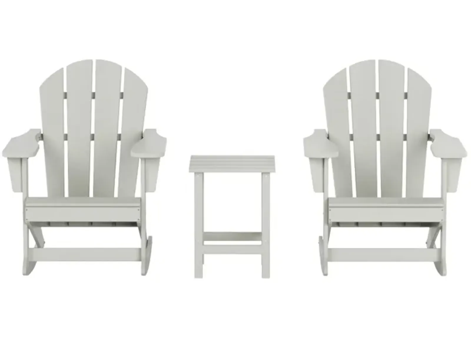 WestinTrends 3-Piece Outdoor Patio Rocking Adirondack Chairs with Side Table Set