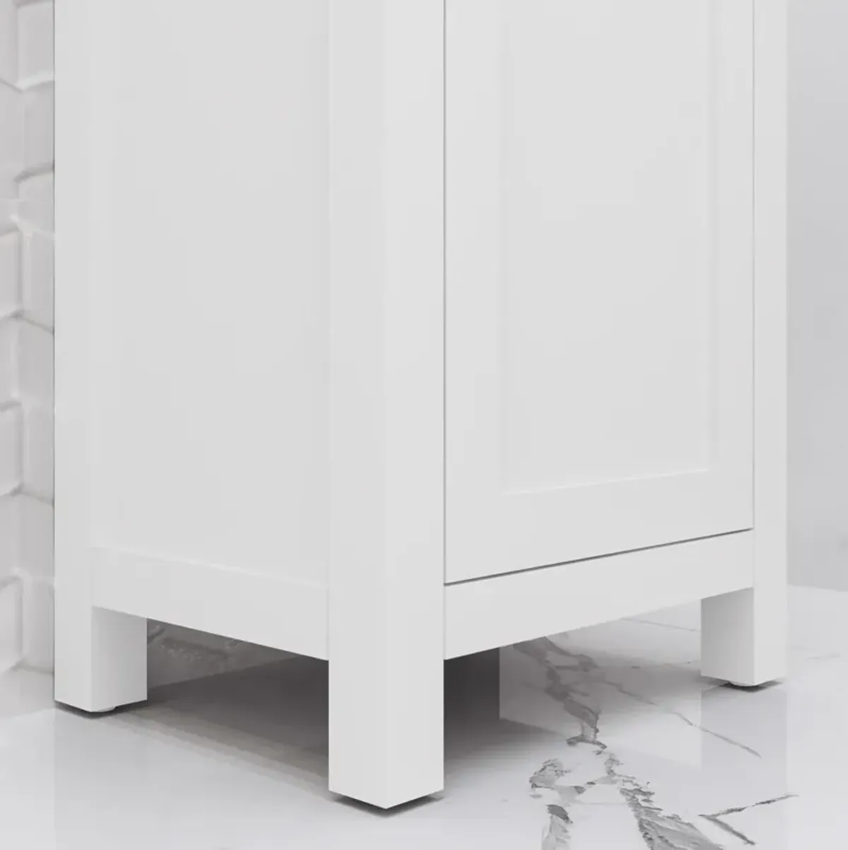 Mia 18 In. Integrated Ceramic Sink Top Bath Vanity in Pure White