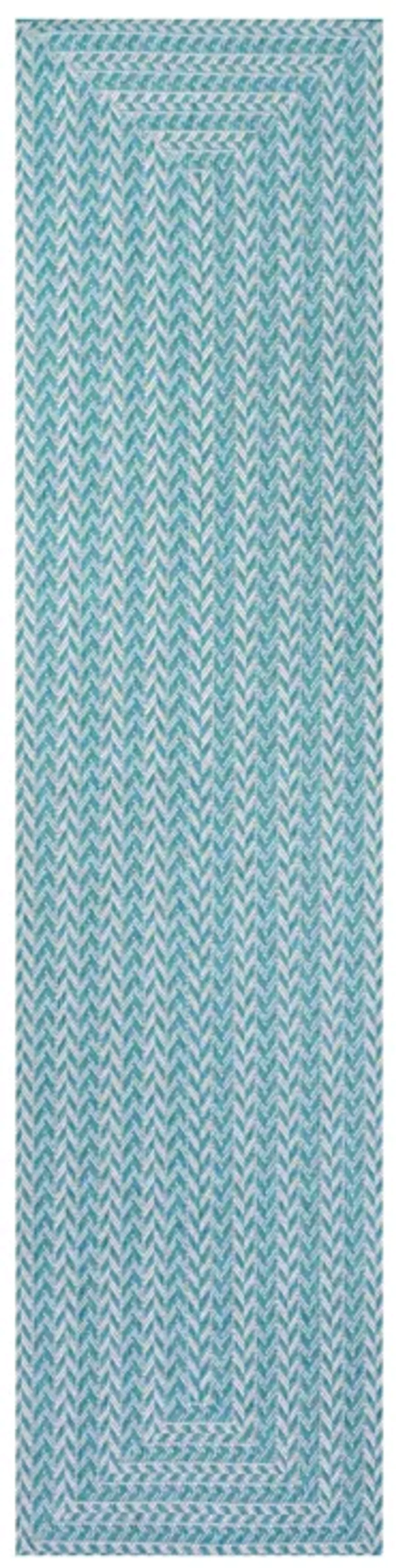 Chevron Modern Concentric Squares Indoor/Outdoor Area Rug