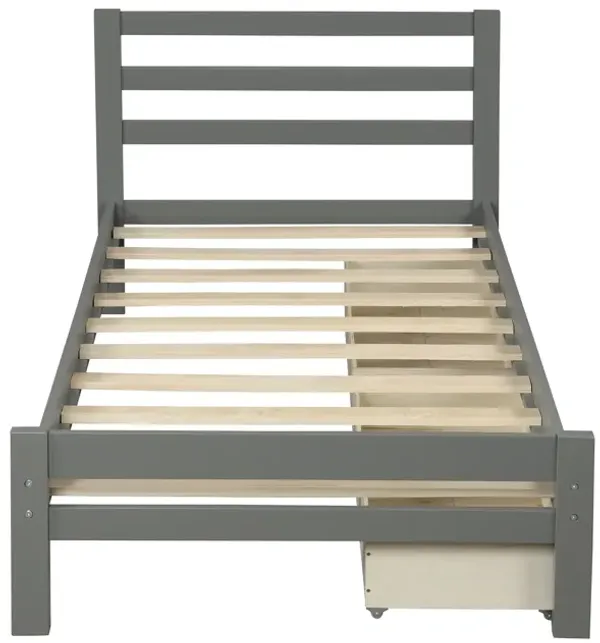 Merax Wood Platform Bed with Two Drawers