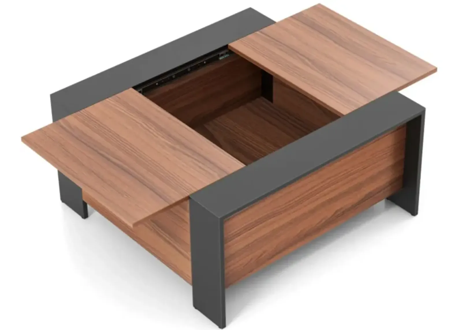 Hivvago 36.5 Inch Coffee Table with Sliding Top and Hidden Compartment