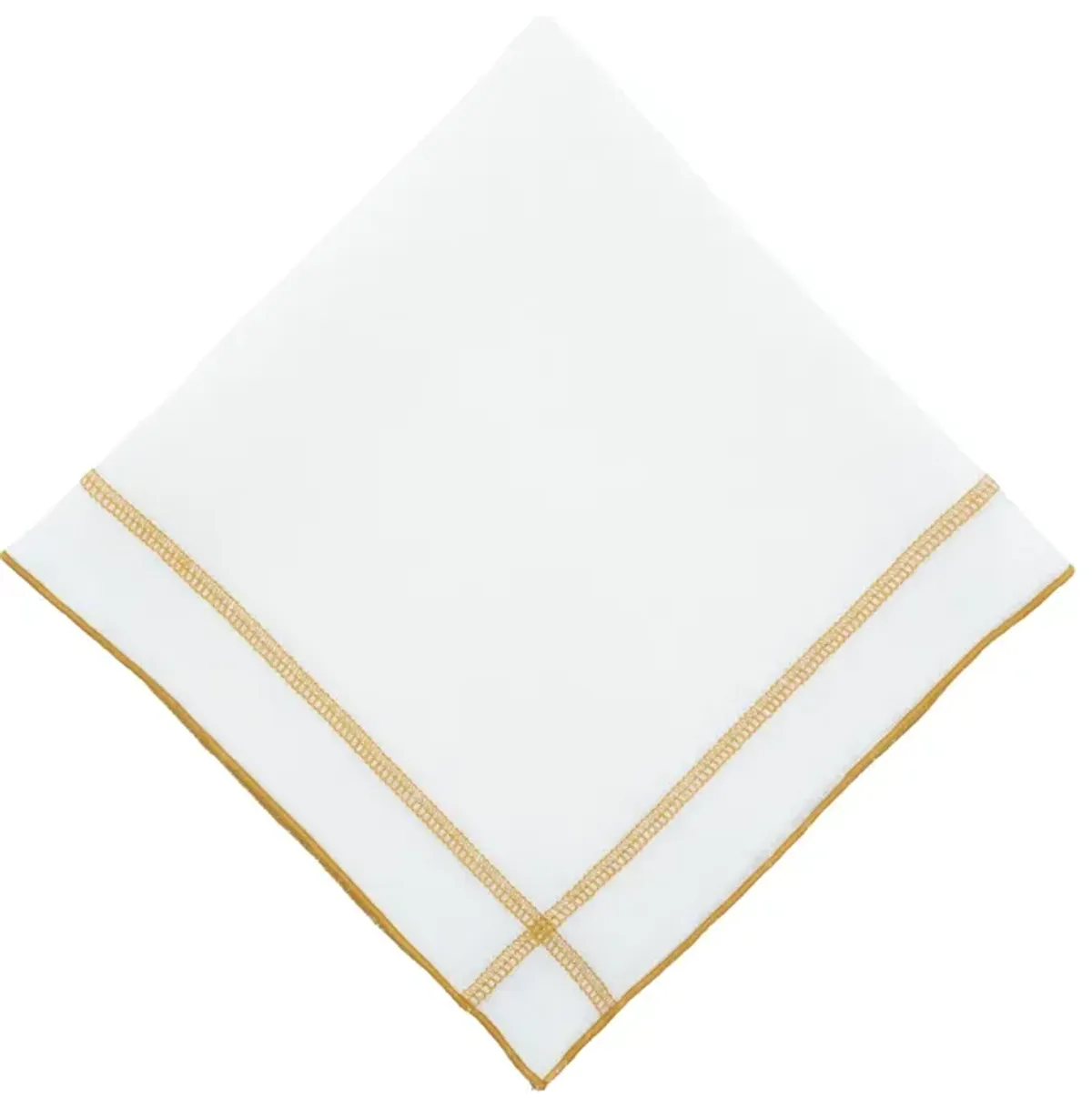 Linen Napkins With Gold Double Stitch, Set of 4