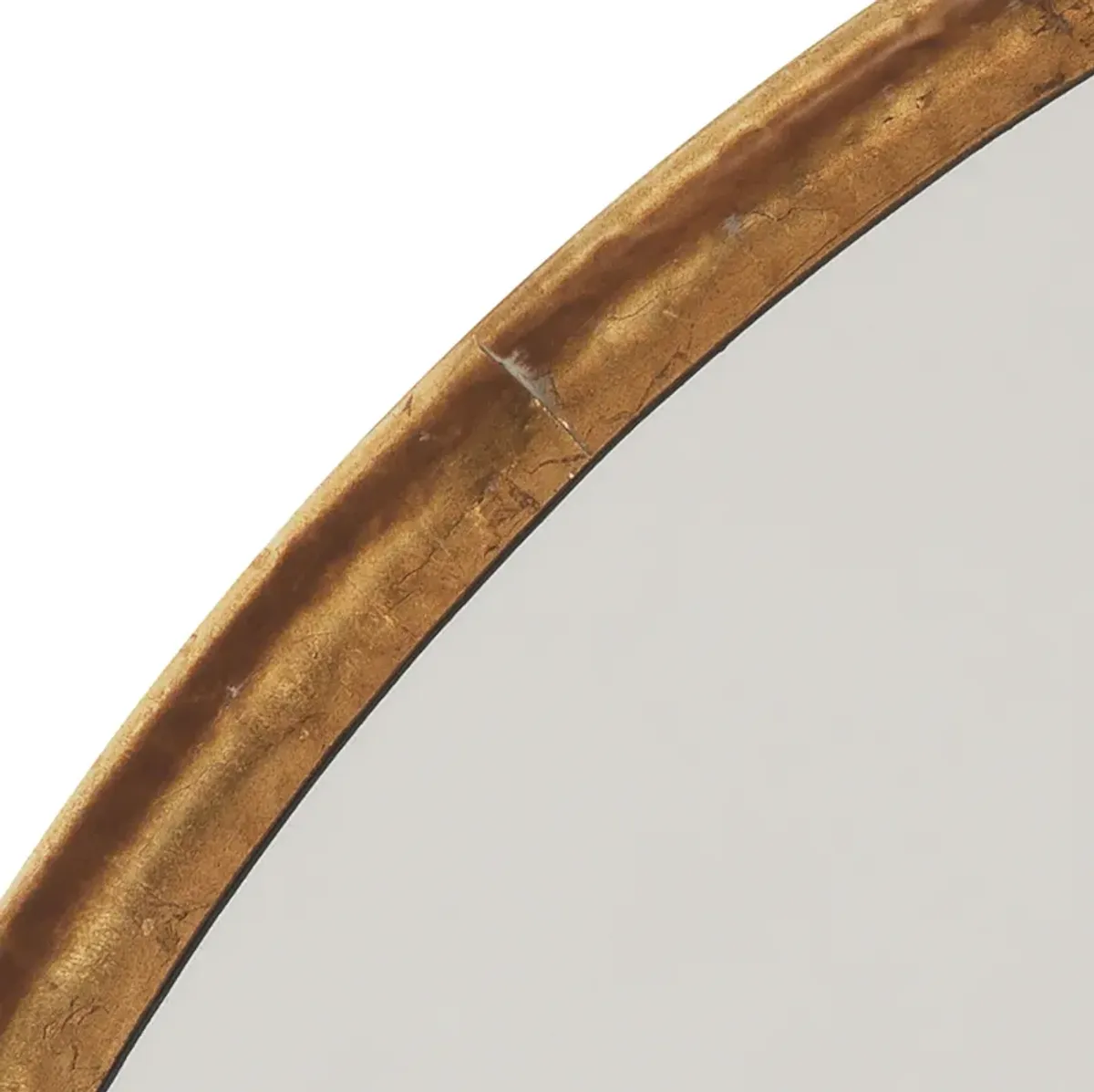 Refined Iron Gold Round Mirror