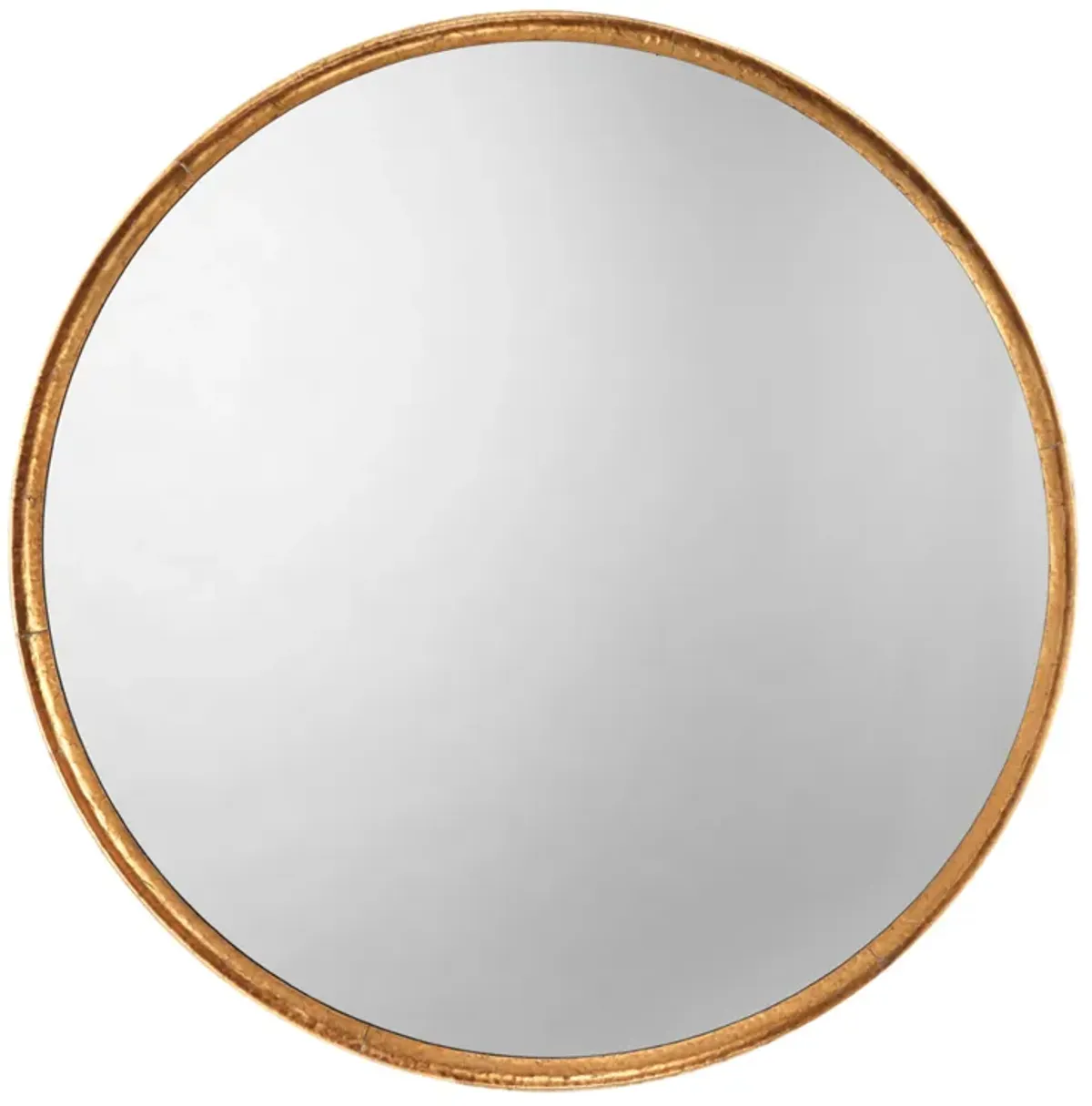 Refined Iron Gold Round Mirror