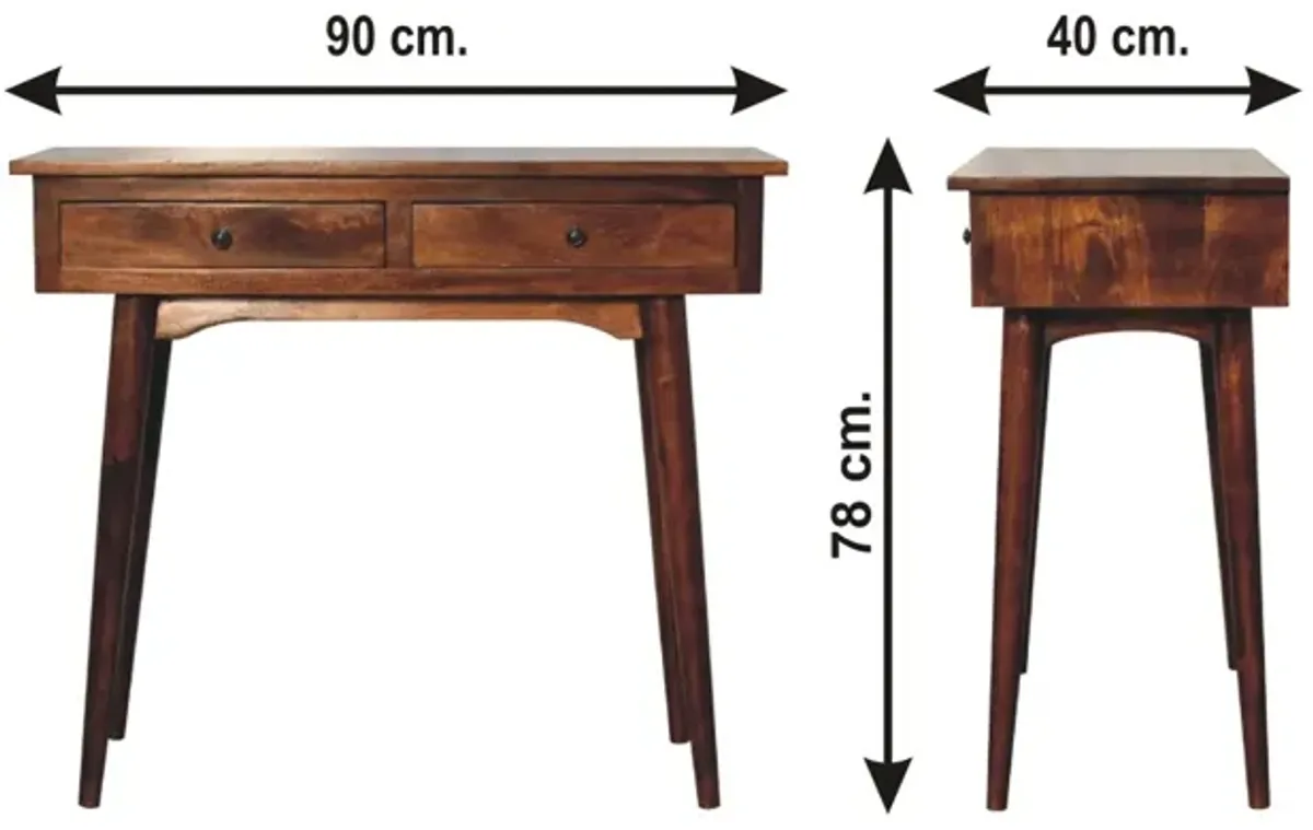 Artisan Furniture solid Wood Chestnut Hallway 2 Drawer Console Table