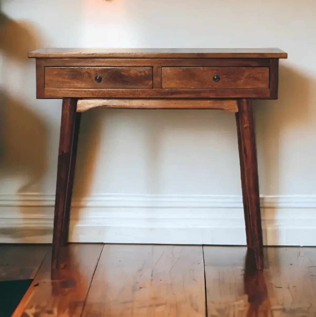 Artisan Furniture solid Wood Chestnut Hallway 2 Drawer Console Table