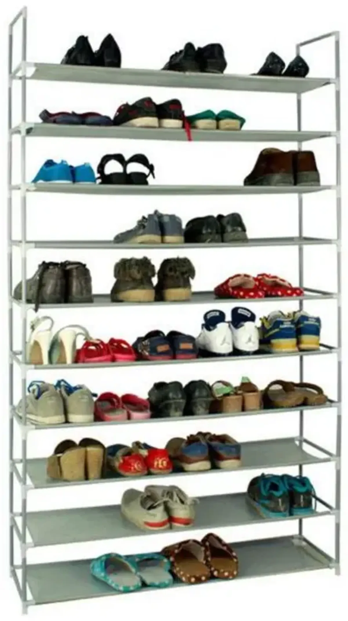 10-Layer Shoe Rack with Ultra Large Capacity, Non-Woven Fabric and Steel Storage Organizer