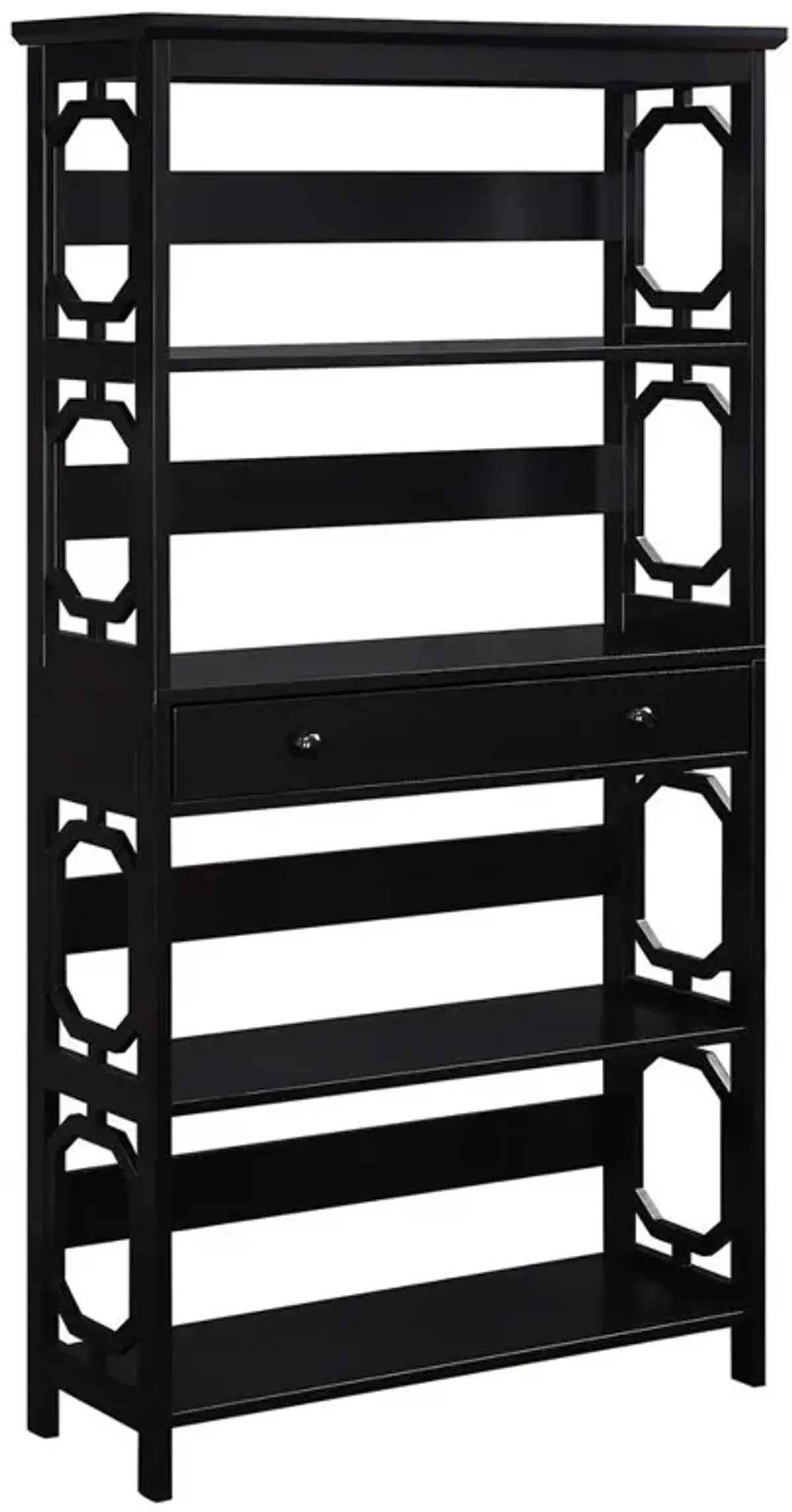 Convenience Concepts Omega 5 Tier Bookcase with Drawer, Black