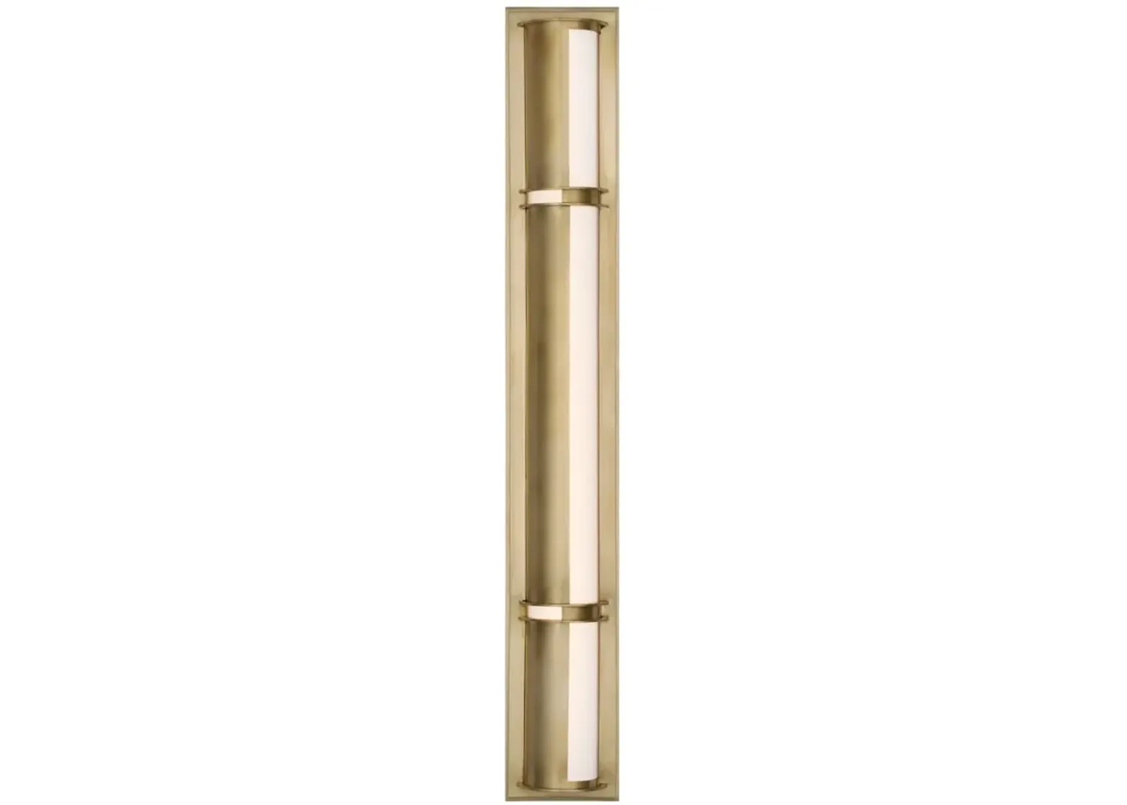 Strever 32" Shielded Bath Light in Natural Brass with White Glass