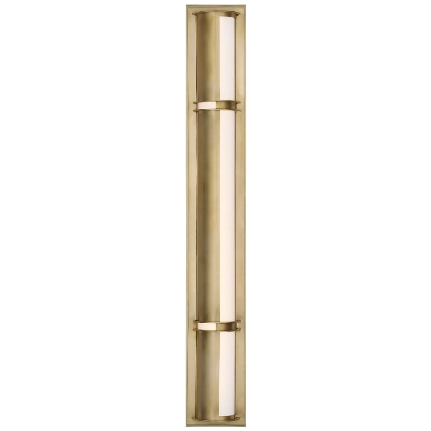 Strever 32" Shielded Bath Light in Natural Brass with White Glass
