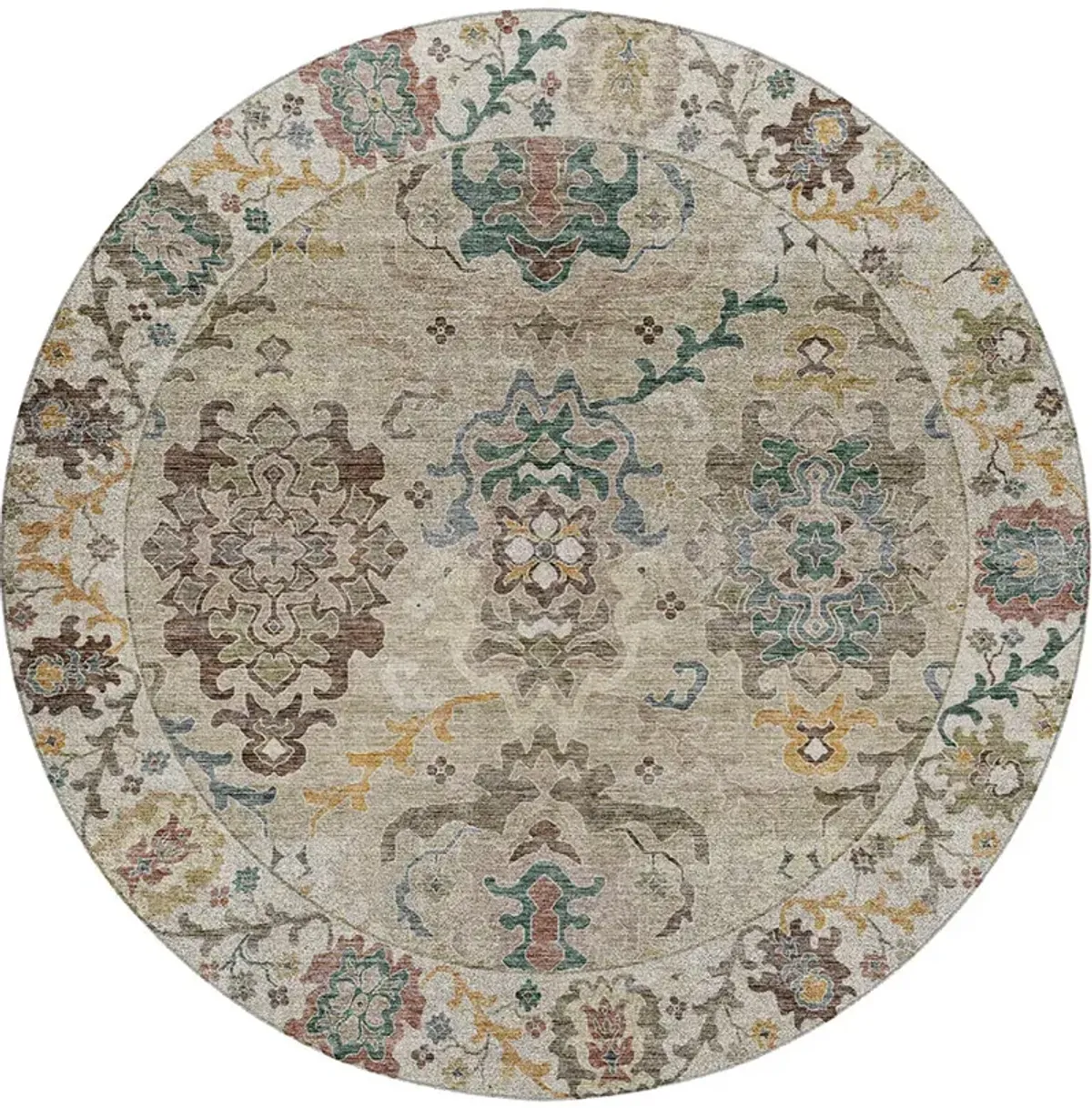 Silk Road SR5 Putty 8' Round Rug