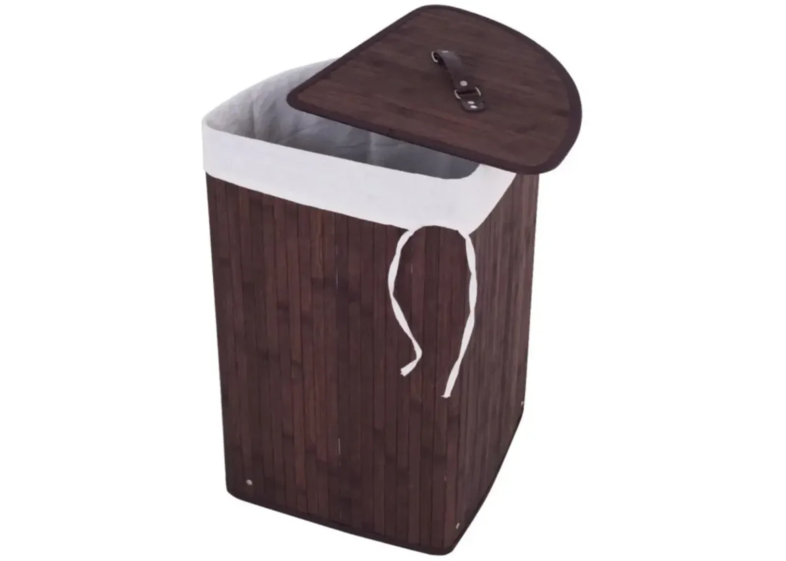 Hivvago Corner Bamboo Hamper Laundry Basket