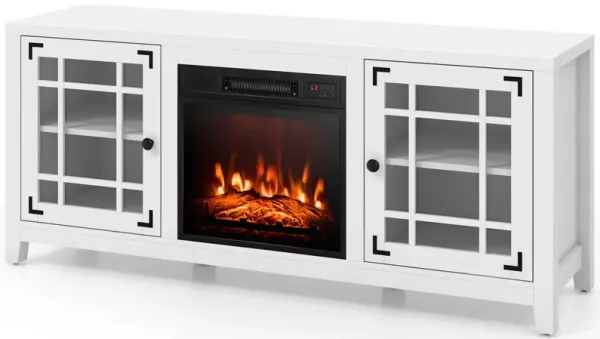 Fireplace TV Stand with Adjustable Shelves for TVs