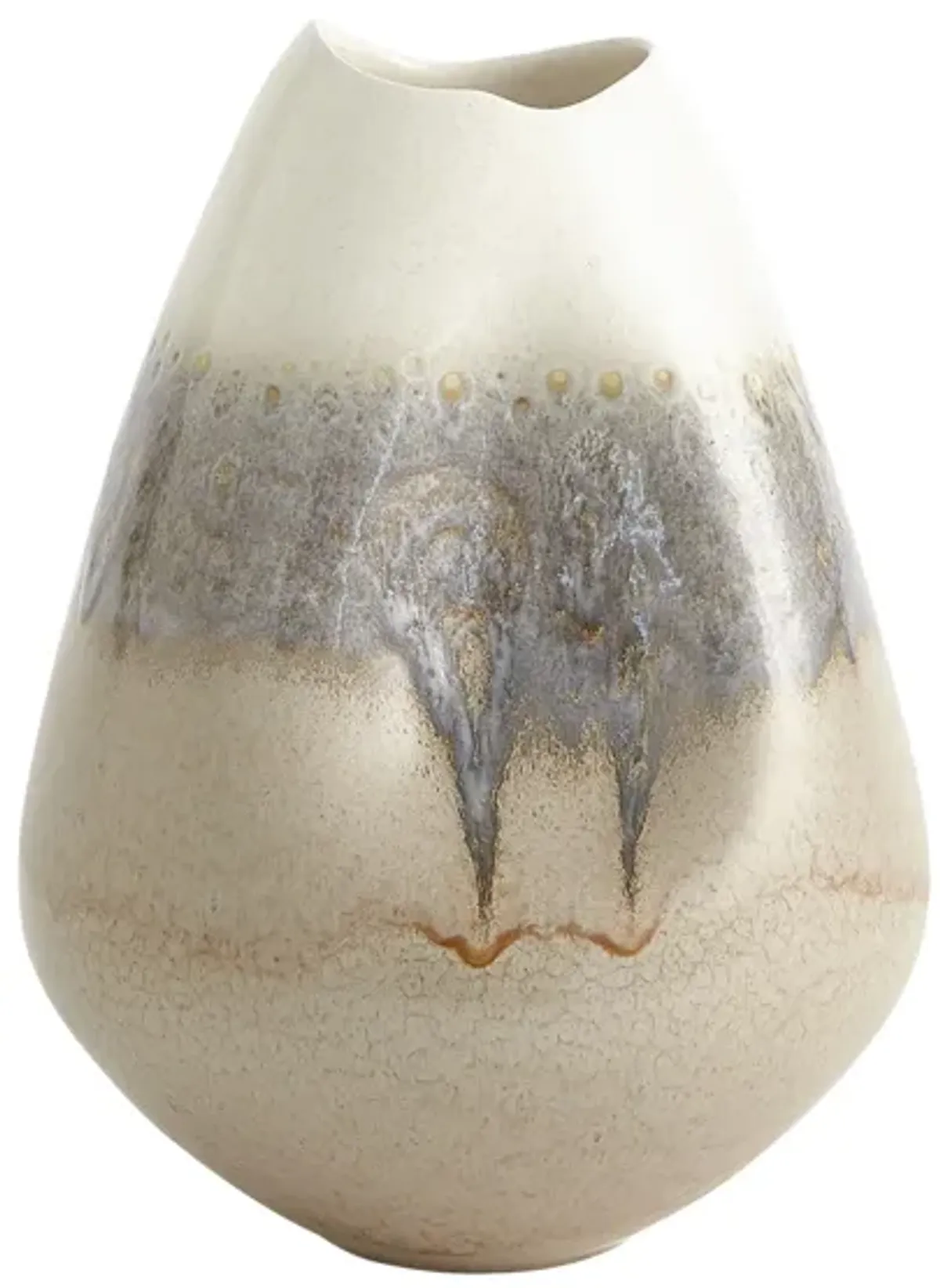 Cream Rises Dented Vase