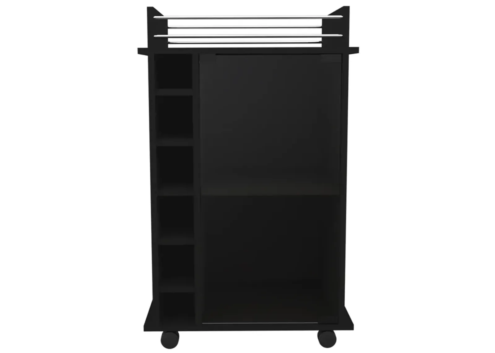 Savannah 6-Bottle 3-Shelf Bar Cart Black Wengue