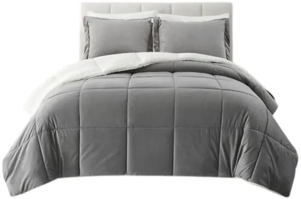 Hivvago Plush Microfiber Reversible Comforter Set