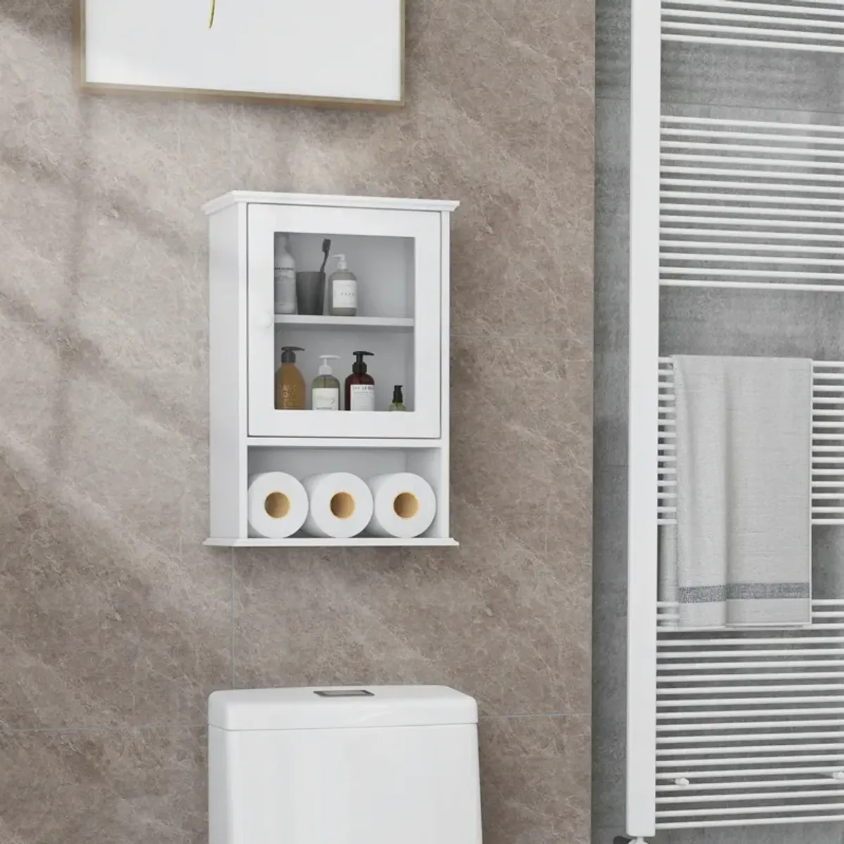 Bathroom Wall Mounted Adjustable Hanging Storage Medicine Cabinet