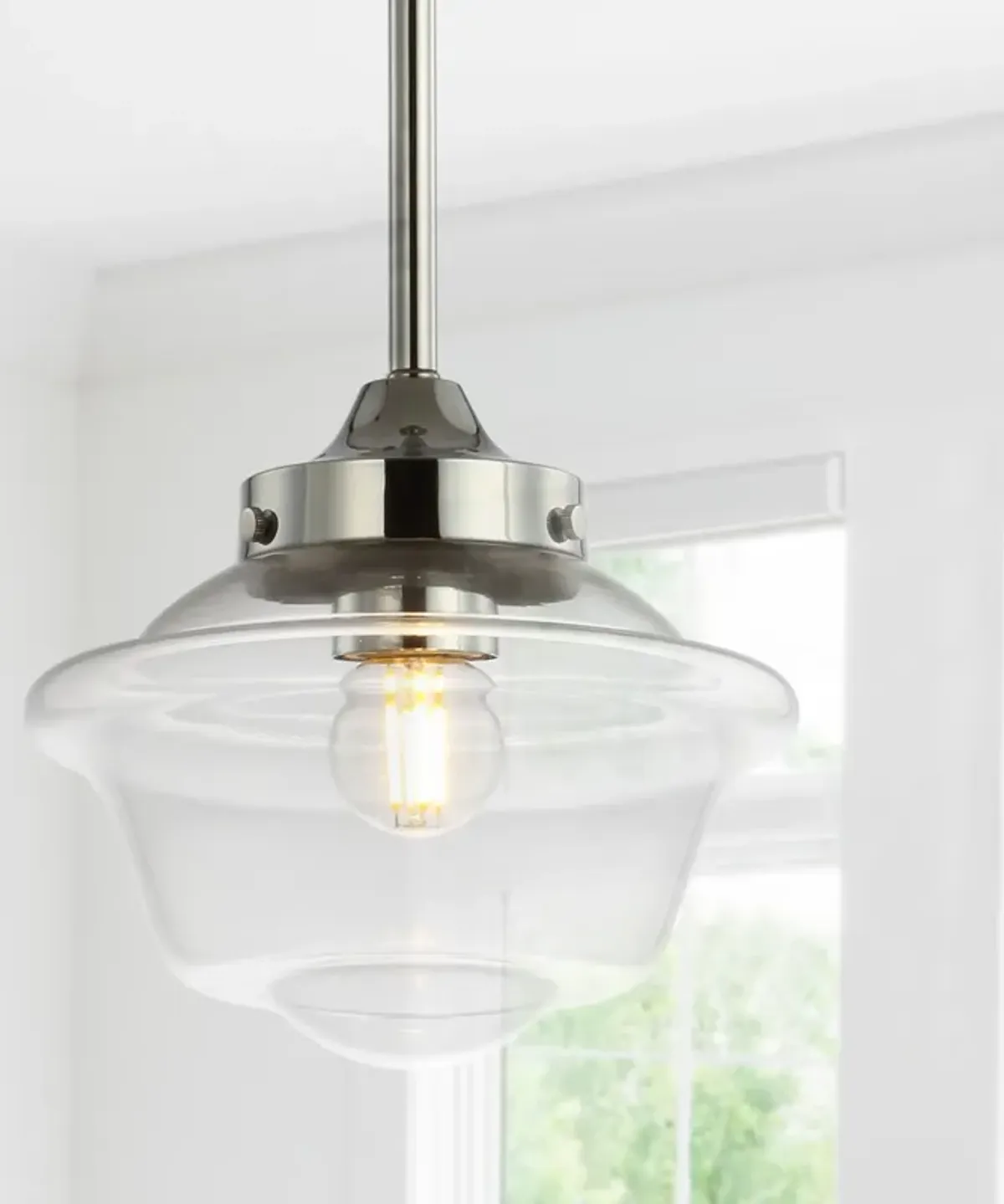 Kurtz Adjustable Drop Metal/Glass LED Pendant