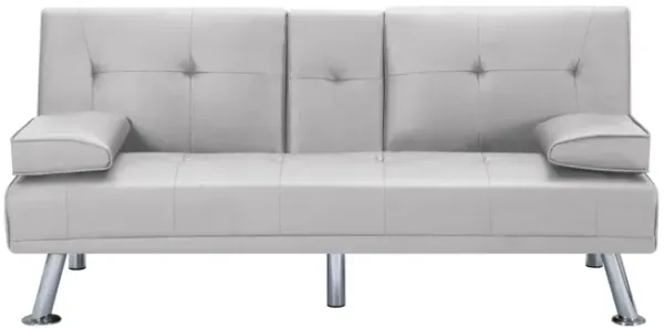 66.1 in. Faux Leather Twin Size Sofa Bed