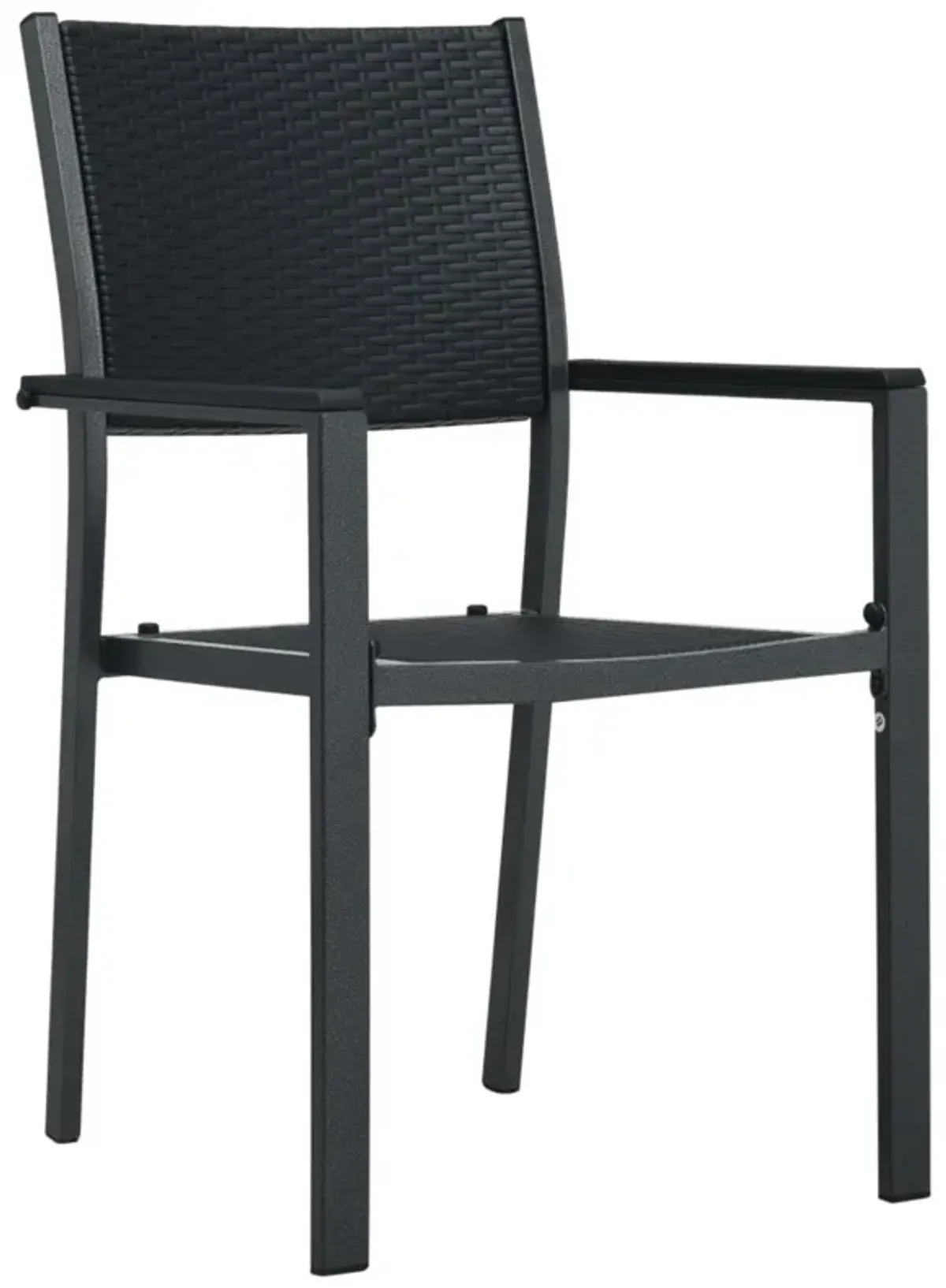 vidaXL Garden Chairs 4 pcs Black Plastic Rattan Look