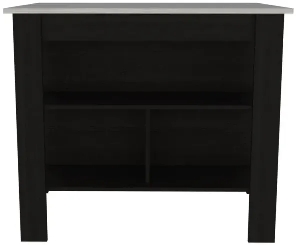 Delos Kitchen Island - Black/Ibiza Marble