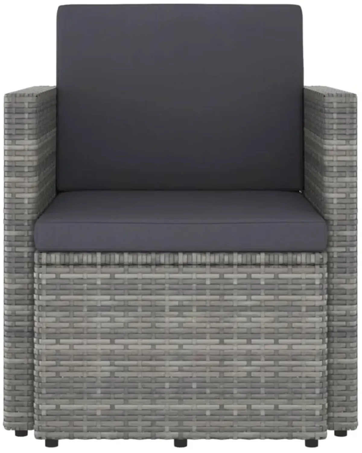 vidaXL Patio Chair with Cushions Poly Rattan Gray