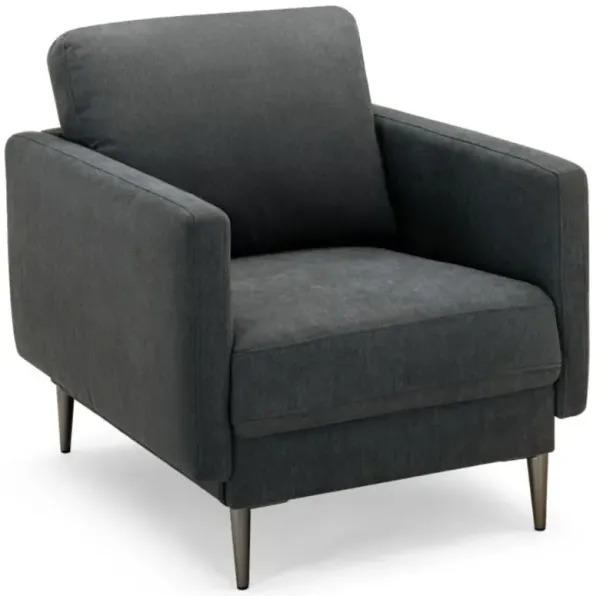 Modern Upholstered Accent Chair with Removable Backrest Cushion-Gray