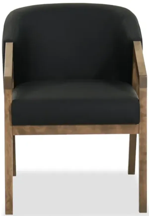 Dark Faux Leather Arm Chair