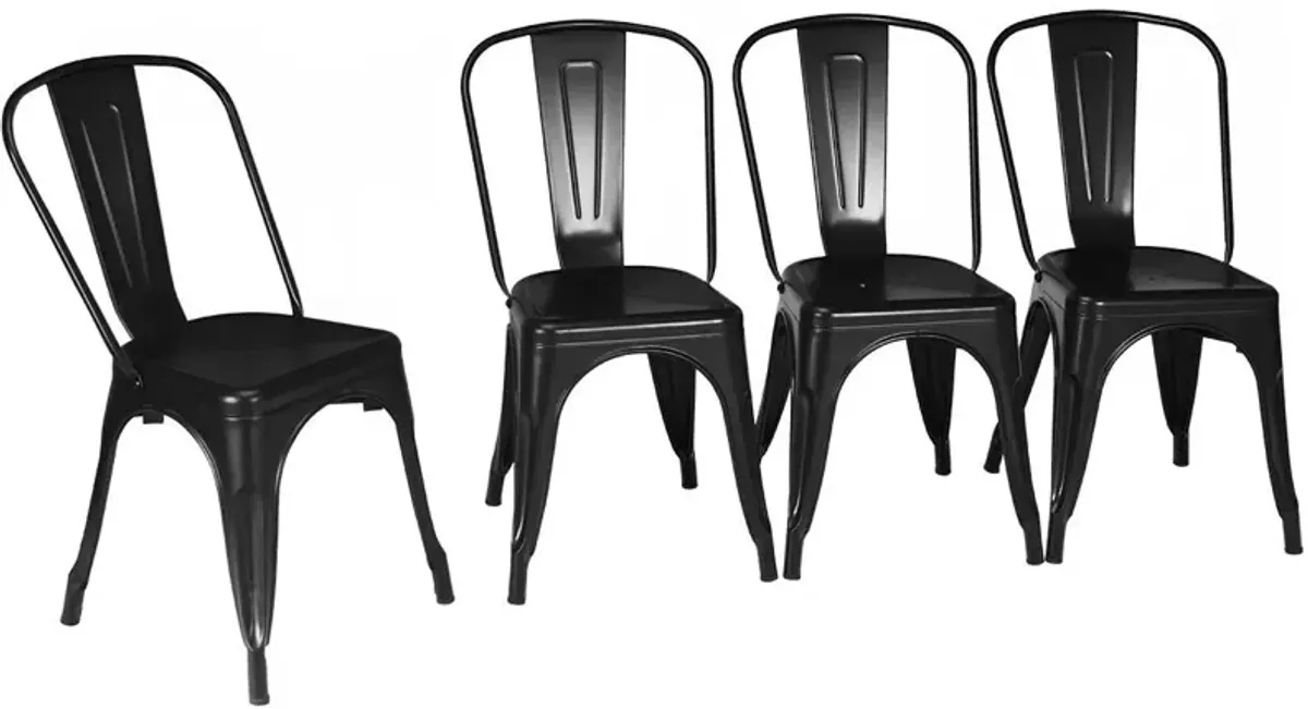 4 Pcs Modern Bar Stools with Removable Back and Rubber Feet