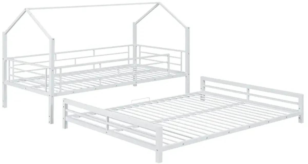 Merax Metal House Bunk Bed 2 Beds in 1