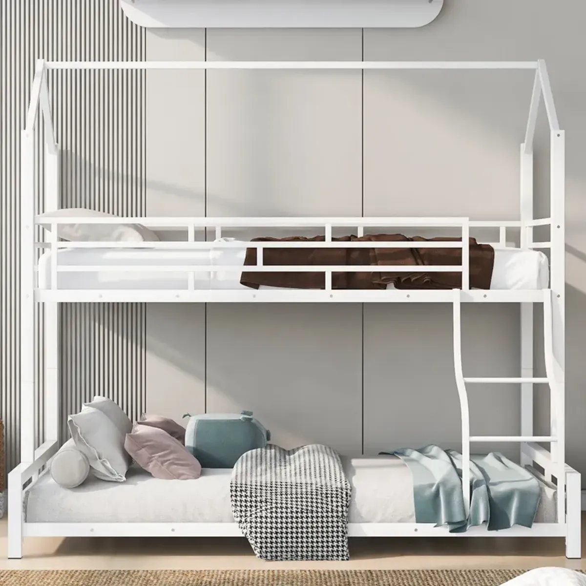 Merax Metal House Bunk Bed 2 Beds in 1