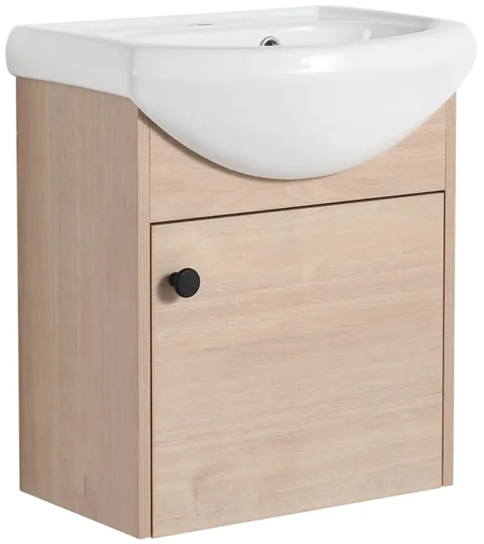 Gewnee  Small Size Bathroom Vanity With Ceramic Sink,Wall Mounting 18 Inch