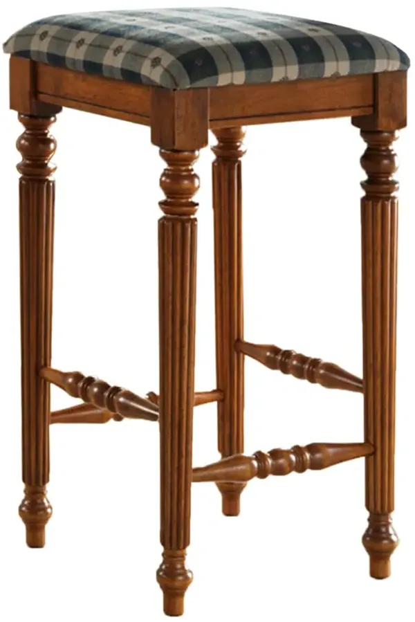 Monarch Specialties I 4833 Bar Stool, Set Of 2, Bar Height, Wood, Fabric, Brown, Green, Traditional