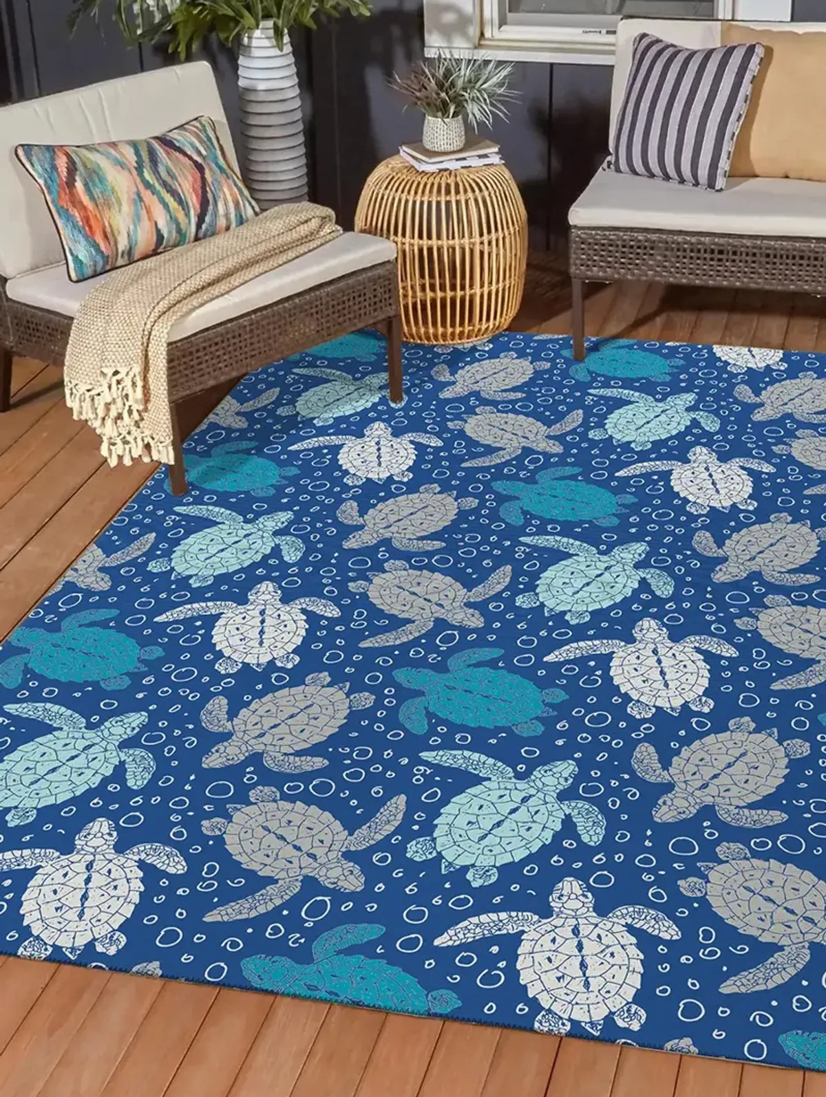 Seabreeze SZ13 Navy 3' x 5' Rug