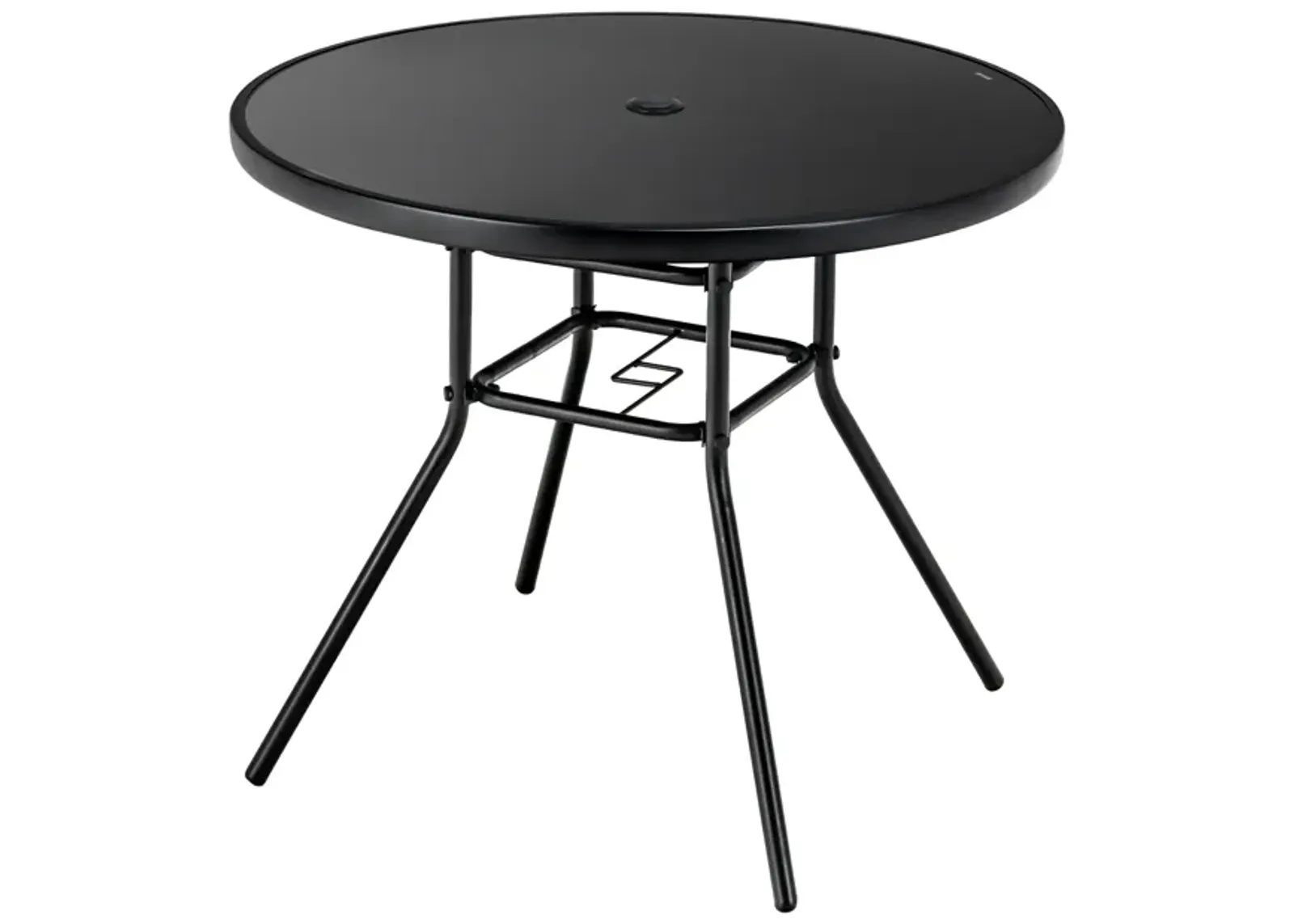 34 Inch Patio Dining Table with 1.5 inch Umbrella Hole for Garden