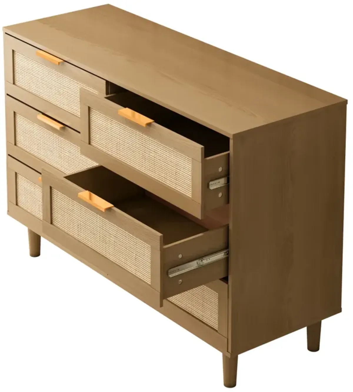 6 Drawers Rattan Dresser Rattan Drawer, Bedroom, Living Room