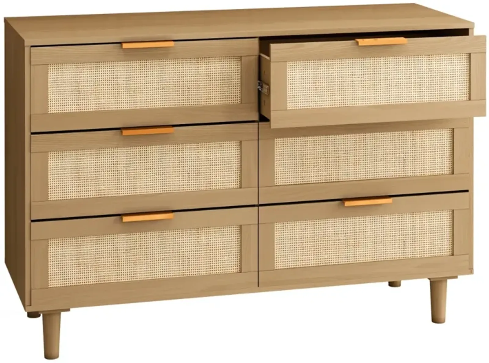 6 Drawers Rattan Dresser Rattan Drawer, Bedroom, Living Room