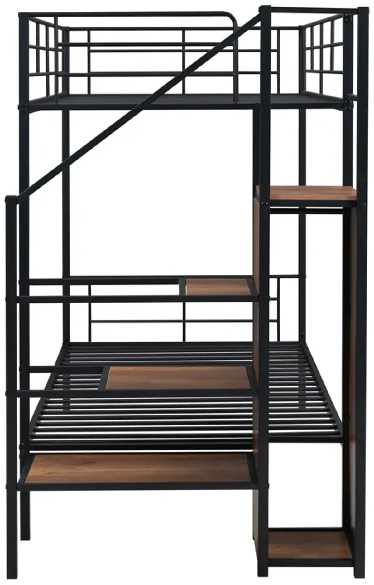 Merax Metal Bunk Bed with Lateral Storage Ladder