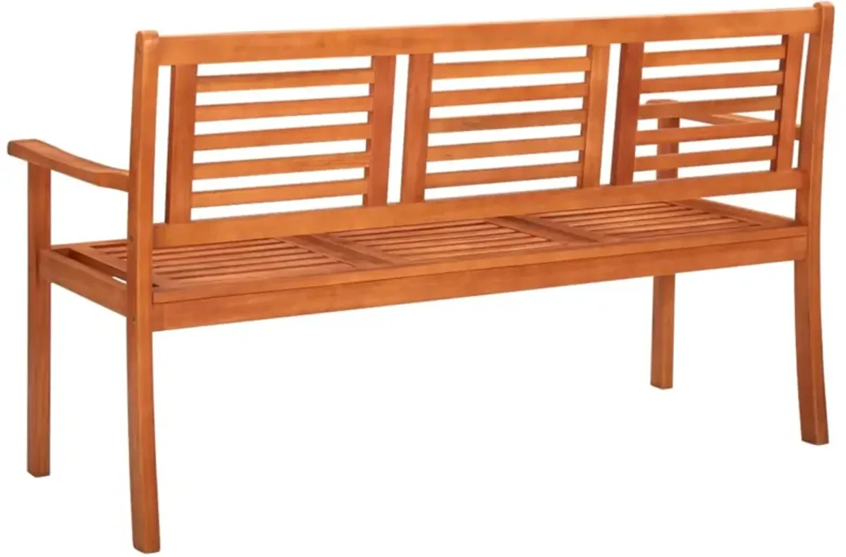 vidaXL 3-Seater Patio Bench 59.1" Solid Wood Eucalyptus