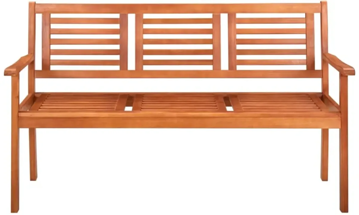 vidaXL 3-Seater Patio Bench 59.1" Solid Wood Eucalyptus