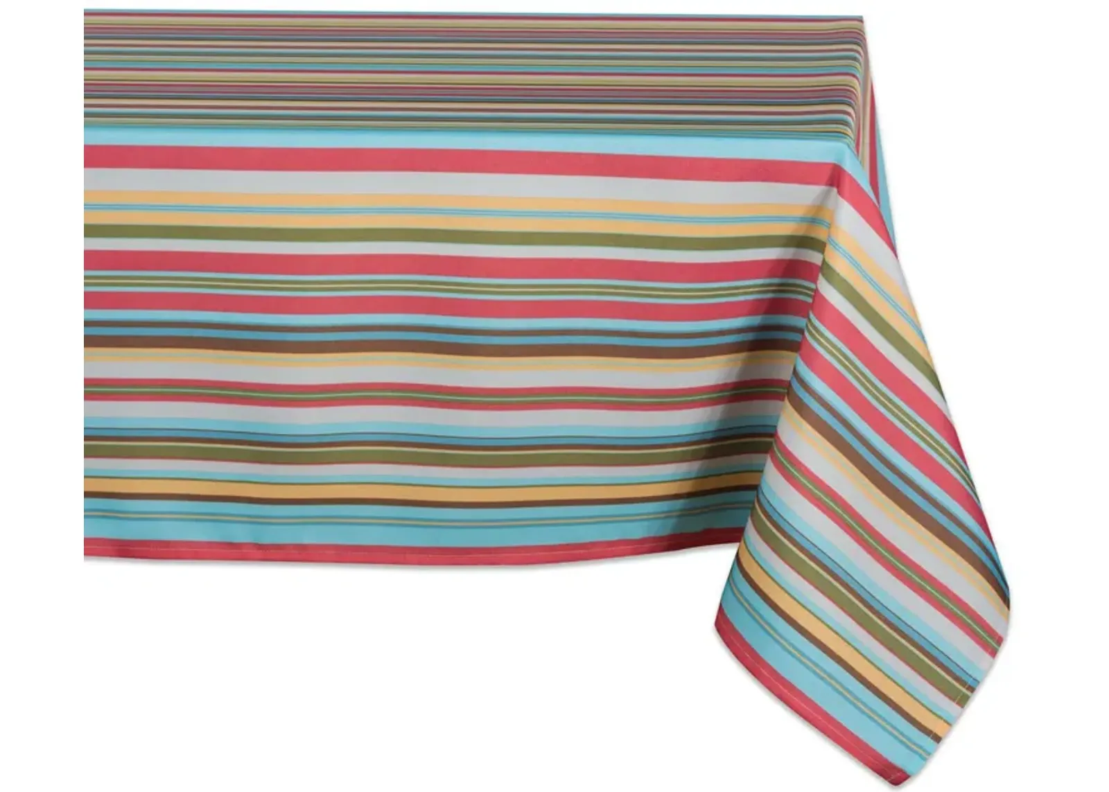 Vibrantly Colored Summer Striped Pattern Outdoor Rectangular Tablecloth 60” x 120”