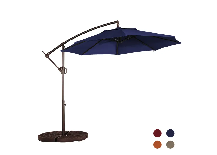 Mondawe 10 Ft Cantilever Patio Offset Umbrella Upgrade Crank Hanging Canopy Umbrella With LED Lamp Bead