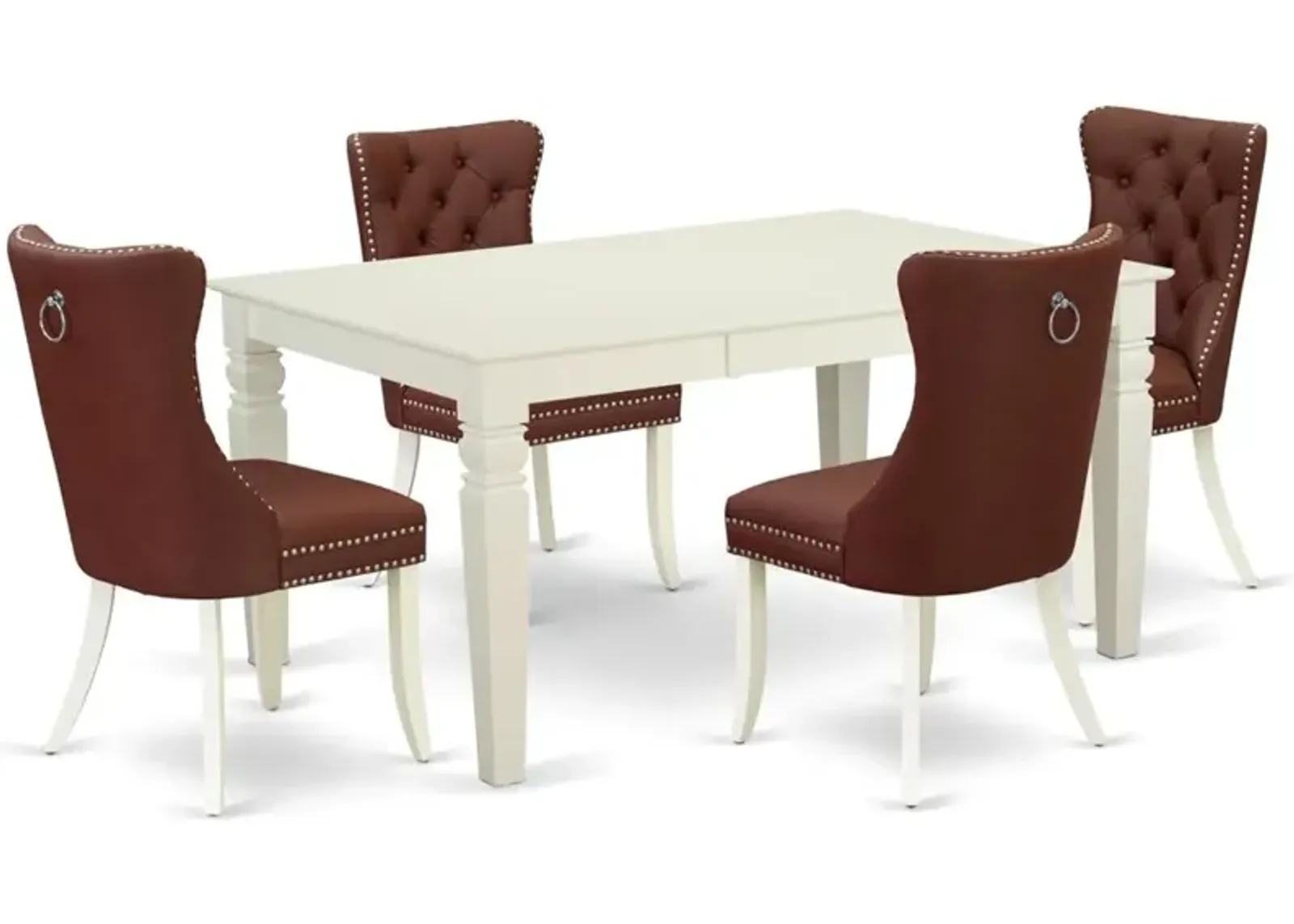 5 Piece Kitchen Table & Chairs Set Consists of a Rectangle Dining Table